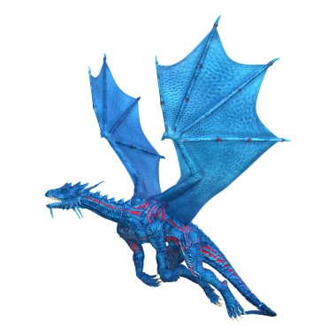 3D render masal Dragon beyaz