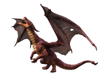 3D render masal Dragon beyaz