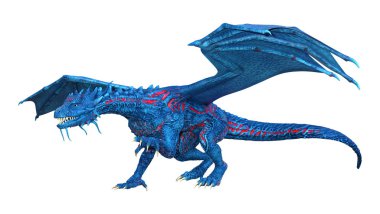 3D render masal Dragon beyaz
