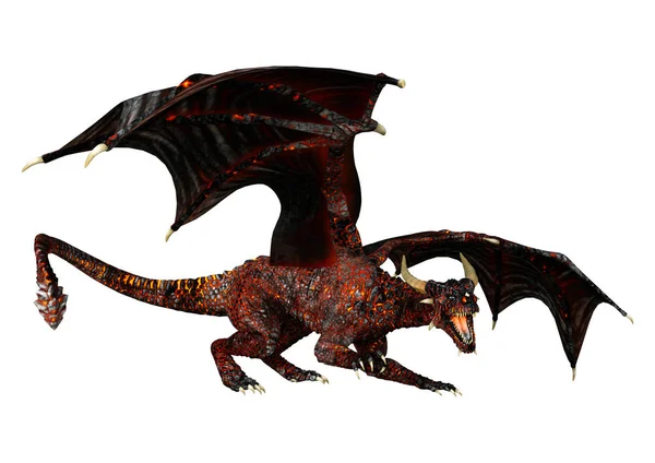 3D Rendering Fairy Tale Dragon on White — Stock Photo, Image