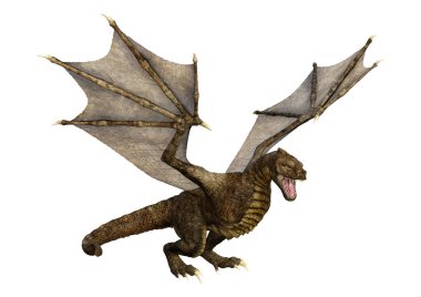 3D render masal Dragon beyaz