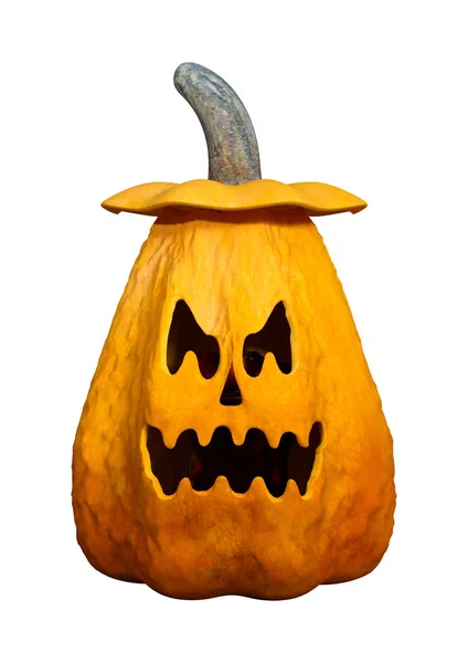 3D rendering Halloween pumpa på vit — Stockfoto