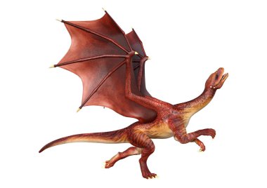 3D render masal Dragon beyaz