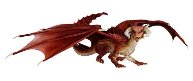 3D render masal Dragon beyaz