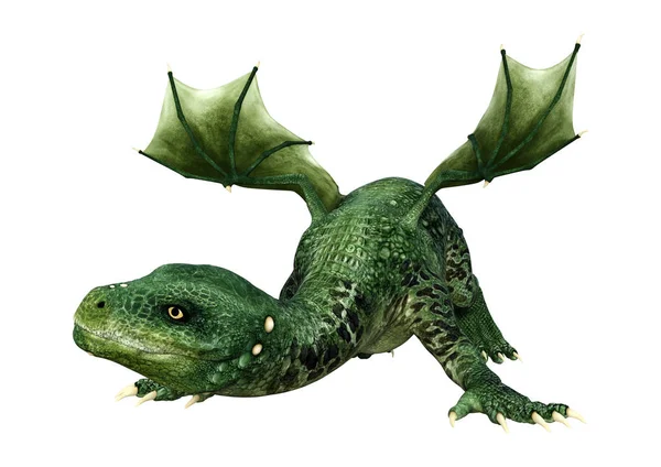 3D Rendering Fairy Tale Dragon on White — Stock Photo, Image