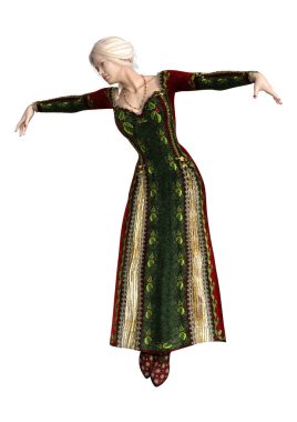 3D render peri masalı Prenses beyaz