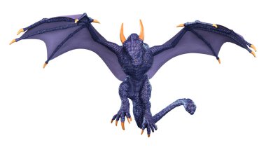3D render masal Dragon beyaz