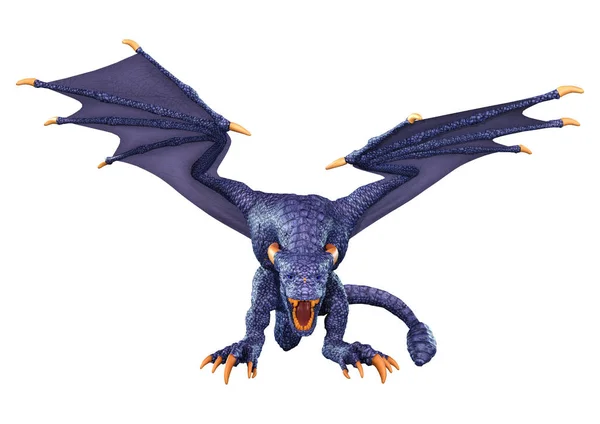 3D Rendering Fairy Tale Dragon on White — Stock Photo, Image