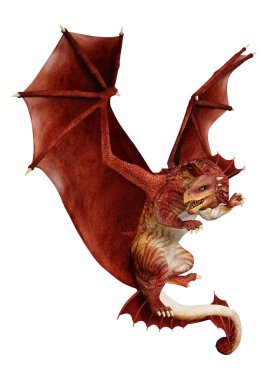 3D render masal Dragon beyaz