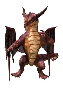 3D render masal Dragon beyaz