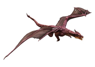 3D render masal Dragon beyaz