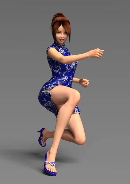 3D rendering asiatico ragazza — Foto Stock