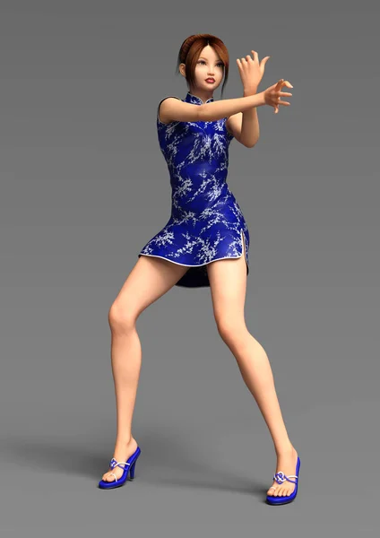 3D 렌더링 Asian girl — 스톡 사진