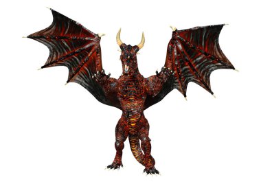 3D render masal Dragon beyaz