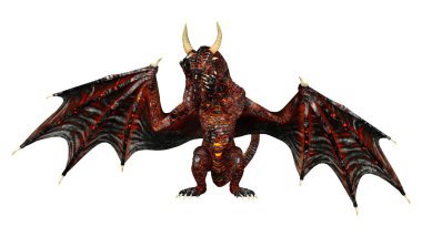 3D render masal Dragon beyaz