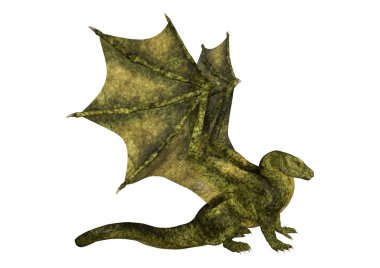 3D render masal Dragon beyaz