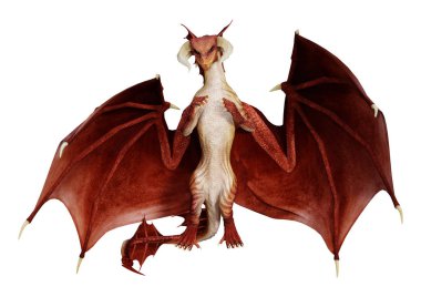 3D render masal Dragon beyaz