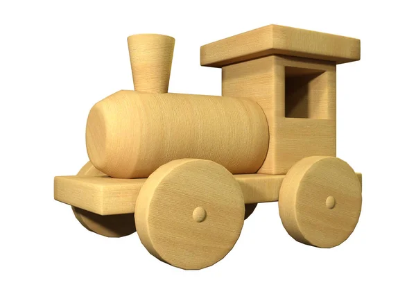 3D Trem de brinquedo de renderização em branco — Fotografia de Stock