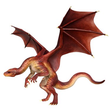 3D render masal Dragon beyaz
