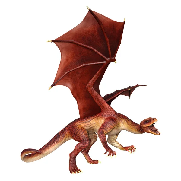 3D Rendering Fairy Tale Dragon su bianco — Foto Stock
