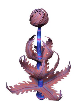 Beyaz üzerine 3D render yabancı bitki