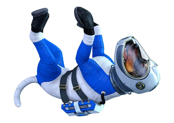 Representación 3D Astronauta Perro en Blanco —  Fotos de Stock