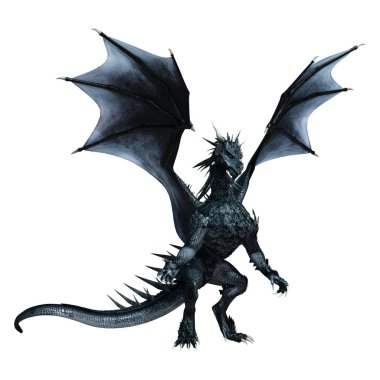 3D render masal Dragon beyaz