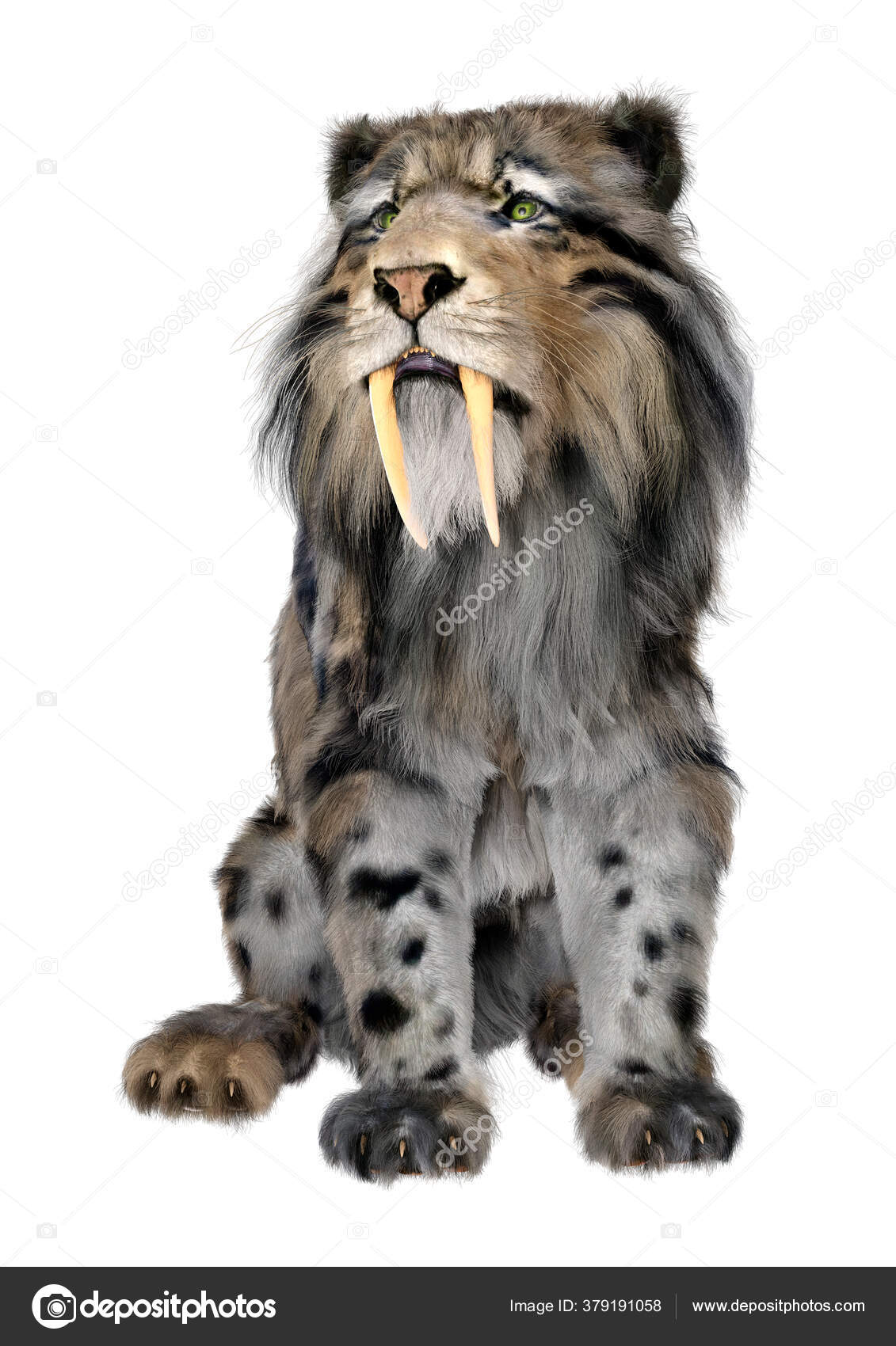 Renderização 3d De Um Grande Tigre De Gato Isolado No Fundo Branco