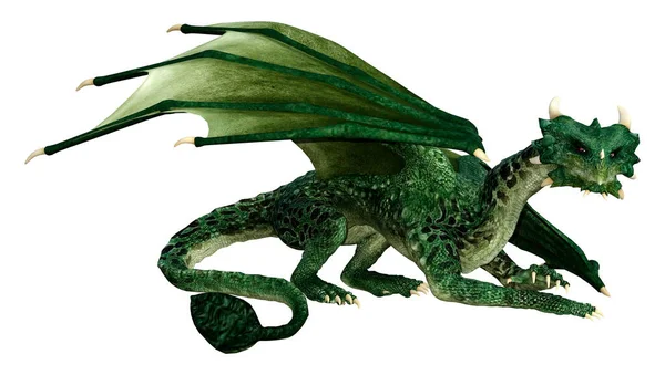 Darstellung Eines Fantasie Drachen Isoliert Auf Weißem Hintergrund — Stockfoto