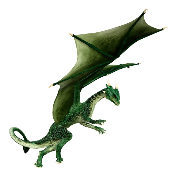 Rendering Fantasy Dragon Isolated White Background — Stock Photo, Image