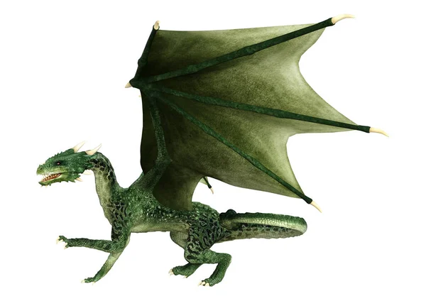 Darstellung Eines Fantasie Drachen Isoliert Auf Weißem Hintergrund — Stockfoto