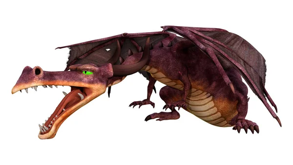 Rendering Fantasy Dragon Isolated White Background — Stock Photo, Image