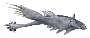 Beyaz arkaplanda izole edilmiş bir şeytan ışınının 3 boyutlu görüntülemesi