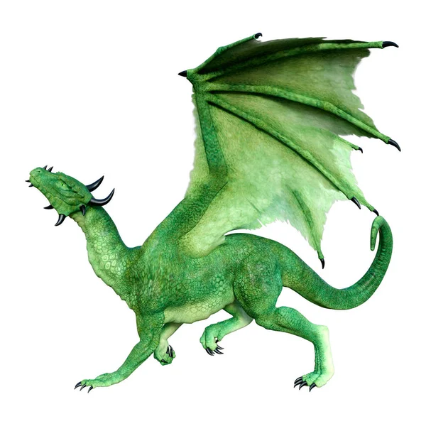 Rendering Fantasy Dragon Isolated White Background — Stock Photo, Image