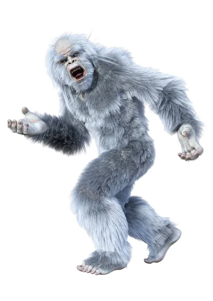 Rendering Eines Fantasiewesens Yeti Isoliert Auf Weißem Hintergrund — Stockfoto