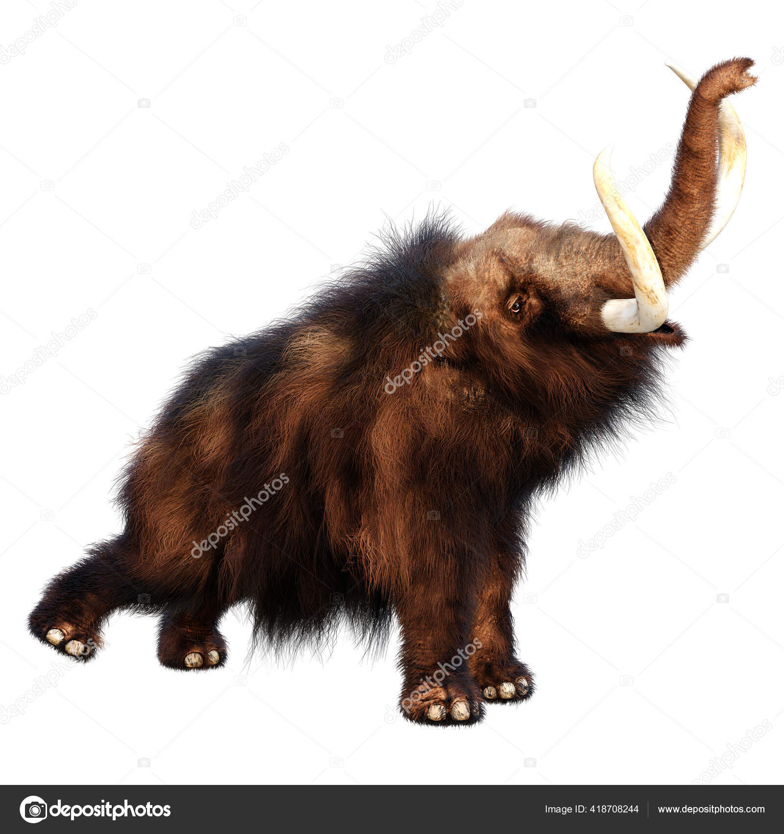 Rendering Woolly Mammoth Isolated White Background Stock Photo by