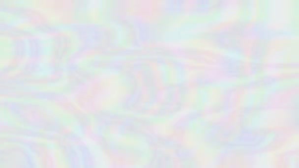 Fondo multicolor holográfico iridiscente, ondulaciones superficie ondulada, película rápida borrosa abstracta — Vídeos de Stock