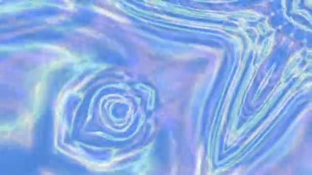 Sombras de agua azul ondulaciones superficiales. Fondo holográfico abstracto colorido — Vídeo de stock