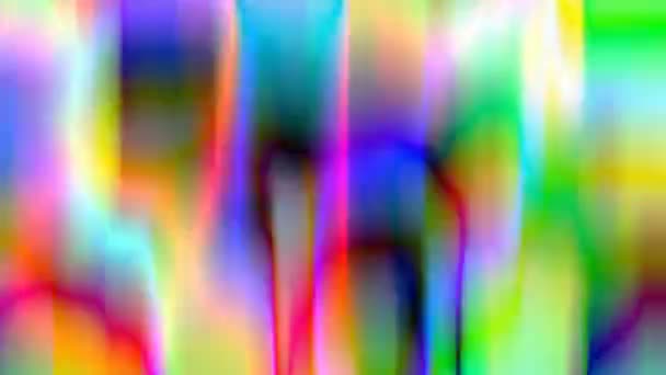 Fuoco stilizzato color arcobaleno. Fiamma astratta multicolore olografica iridescente — Video Stock