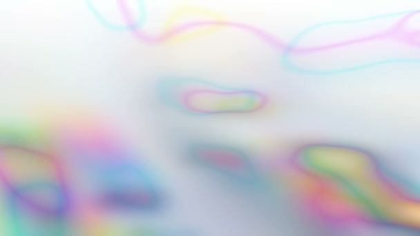 Slow abstract blurry movie, iridescent holographic multicolor background — Stock Video