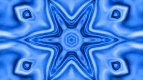 Ornamento caleidoscópio azul, animação de vídeo — Vídeo de Stock
