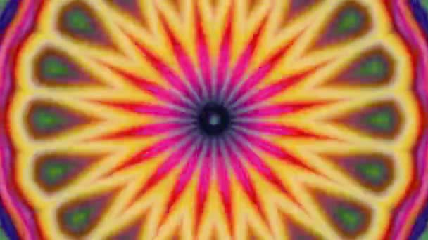 Adorno geométrico, fondo de pantalla en vivo, líneas iridiscentes caleidoscópicas, haces de película rápida . — Vídeos de Stock