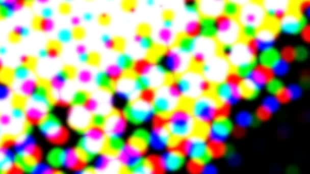 Çok renkli yanardöner retro closeup noktalı resim efekti — Stok video