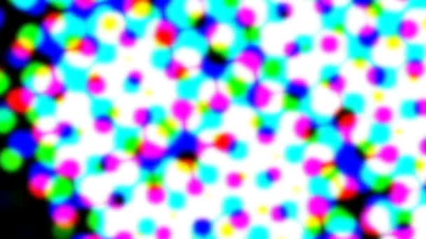 Multicolor iridescent retro closeup halftone effect — Stock Video