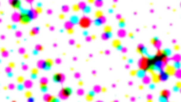 여러 가지 빛깔의 무지개 빛깔의 복고풍 근접 촬영 하프톤 효과 — 비디오