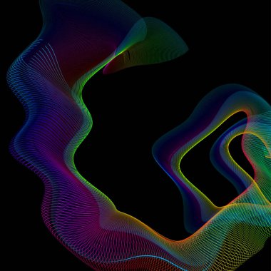 Soyut desen. Renkli eğri çizgiler. Soyut dalgalar. Satırları bir teknolojidir. Soyut renkli tel kafes çarpıtma. Vektör ritmik kompozisyonu. Hat sanatı. Çizgili arka plan. Dekoratif dalgalar