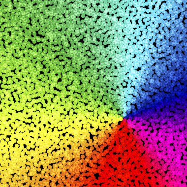 Arka plan. Noktalarla etkisi ile yuvarlak. Mozaik soyut kompozisyon. Ritmik renkli yuvarlak fayans. Şeffaflık ile Eps10. Dekoratif şekiller. Spektrum arka plan. Renkli yuvarlak parçacıkları