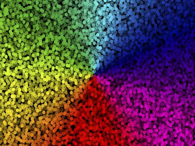 Arka plan. Noktalarla etkisi ile yuvarlak. Mozaik soyut kompozisyon. Ritmik renkli yuvarlak fayans. Şeffaflık ile Eps10. Dekoratif şekiller. Spektrum arka plan. Renkli yuvarlak parçacıkları