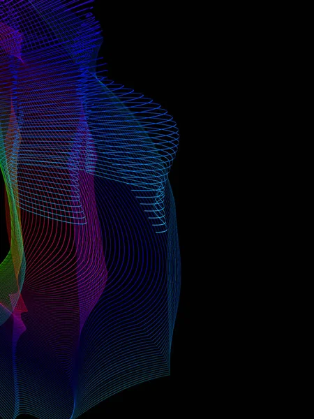 Distorsiones Abstractas Del Marco Alambre Composición Vectorial Con Efecto Movimiento — Archivo Imágenes Vectoriales