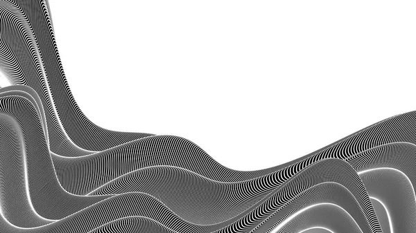 ベクトル3Dストライプ波 アブストラクト構成 コピースペースの曲線 テキスト用の場所 プレゼンテーション 内部の壁の装飾のための背景 光学的幻想 グラデーションのないベクトル — ストックベクタ